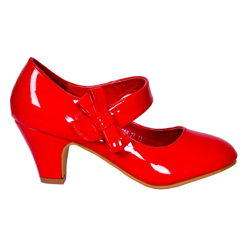 Buty czerwone na obcasie  balerinki dla dzieci ,półbuty czerwone na obcasie dla dziewczynki ,szpilki czerwone rozmiary 28 29 30 