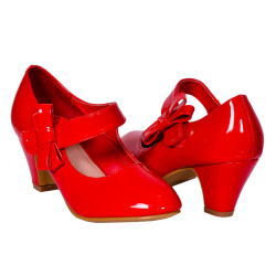 Buty czerwone na obcasie  balerinki dla dzieci ,półbuty czerwone na obcasie dla dziewczynki ,szpilki czerwone rozmiary 28 29 30 