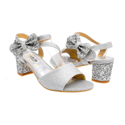 Sandały dla dziewczynki komunijne białe na obcasie - Sandały wizytowe dla dziewczynek do tańca ,sandały dla dziewczynki na wesel