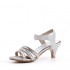 Sandały dla dziewczynek na obcasie srebrne z cyrkoniami