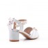 Sandałki dla dziewczynek na obcasie srebrne - dziecięce  sandały dla dziewczynki białe czarne złote srebrne