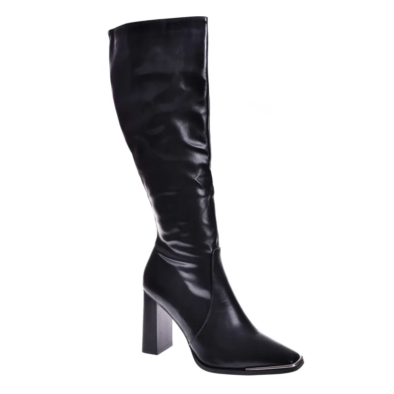  KOZAKI  CZARNE DO KOLAN,ZŁOTE NOSKI