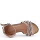 Sandały dla dziewczynek letnie z cyrkoniami glamour na obcasie srebrne na wizytowe 31 32 33 34 35 36