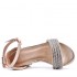 Sandały  małe  rozmiary dla dziewczynek  srebrne na wesele na słupku - cyrkonie  - szpilki dla kobiet 28 29 30 31 32 33 34 35 36