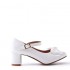  Buty do kounii wesele małe rozmiary  Czółenka  lakierki  komunijne  białe  buty  na obcasie  dla dziewczynki dziecięce- prezent