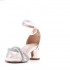 Sandały ślubne komnijne damskie białe z cyrkoniami na obcasie na małą damską stopę 28 29 30 31 32 33 34 35 36 , sandały dla dzie
